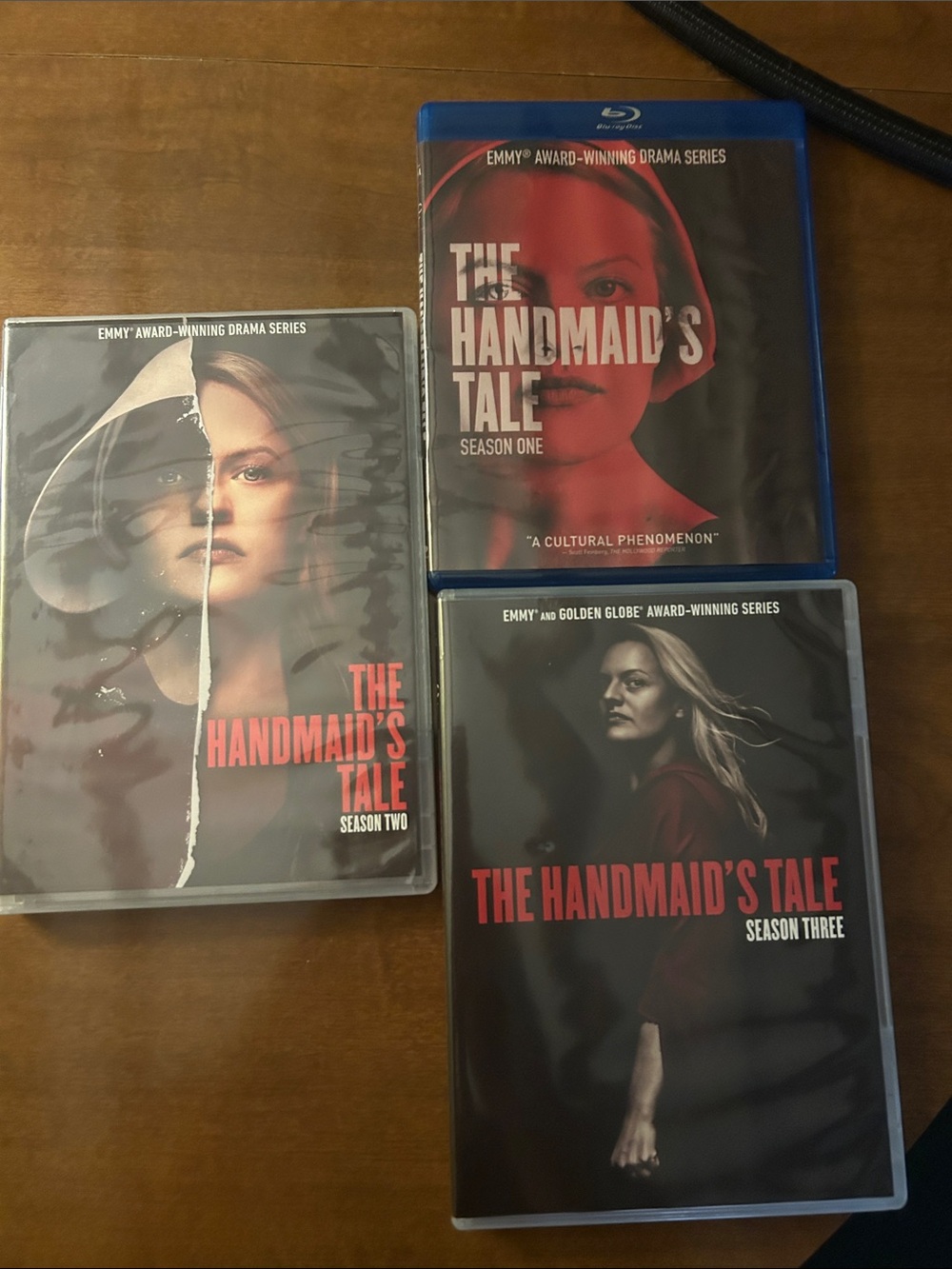 The complete 1st, 2nd and 3rd season of The Handmaid’s Tale.